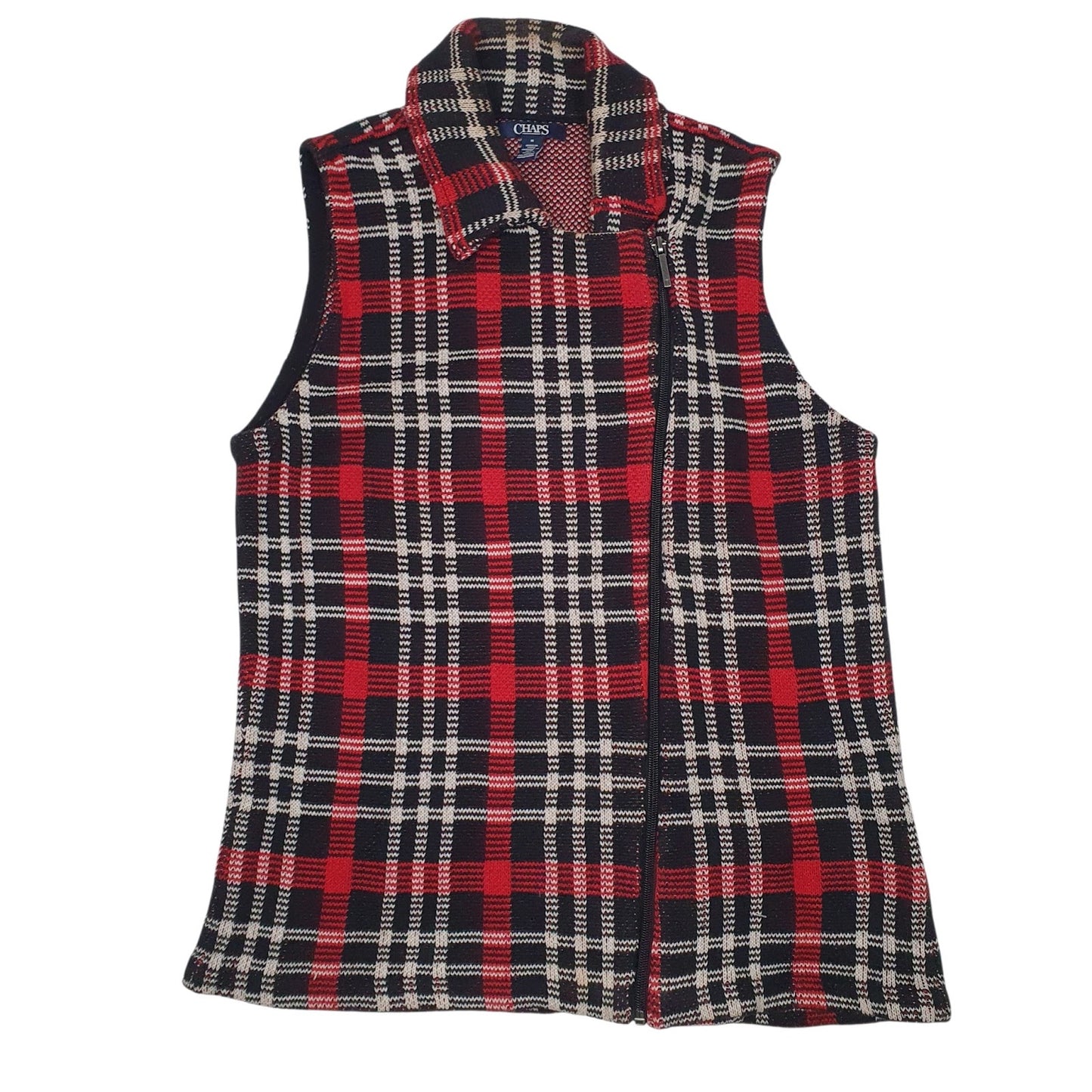 Womens Black Chaps Plaid  Coat