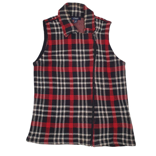Womens Black Chaps Plaid  Coat