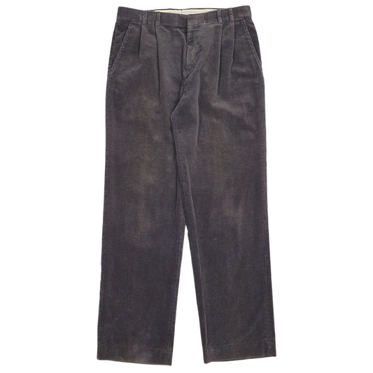 Mens Grey Eddie Bauer Pleated Corduroy Trousers