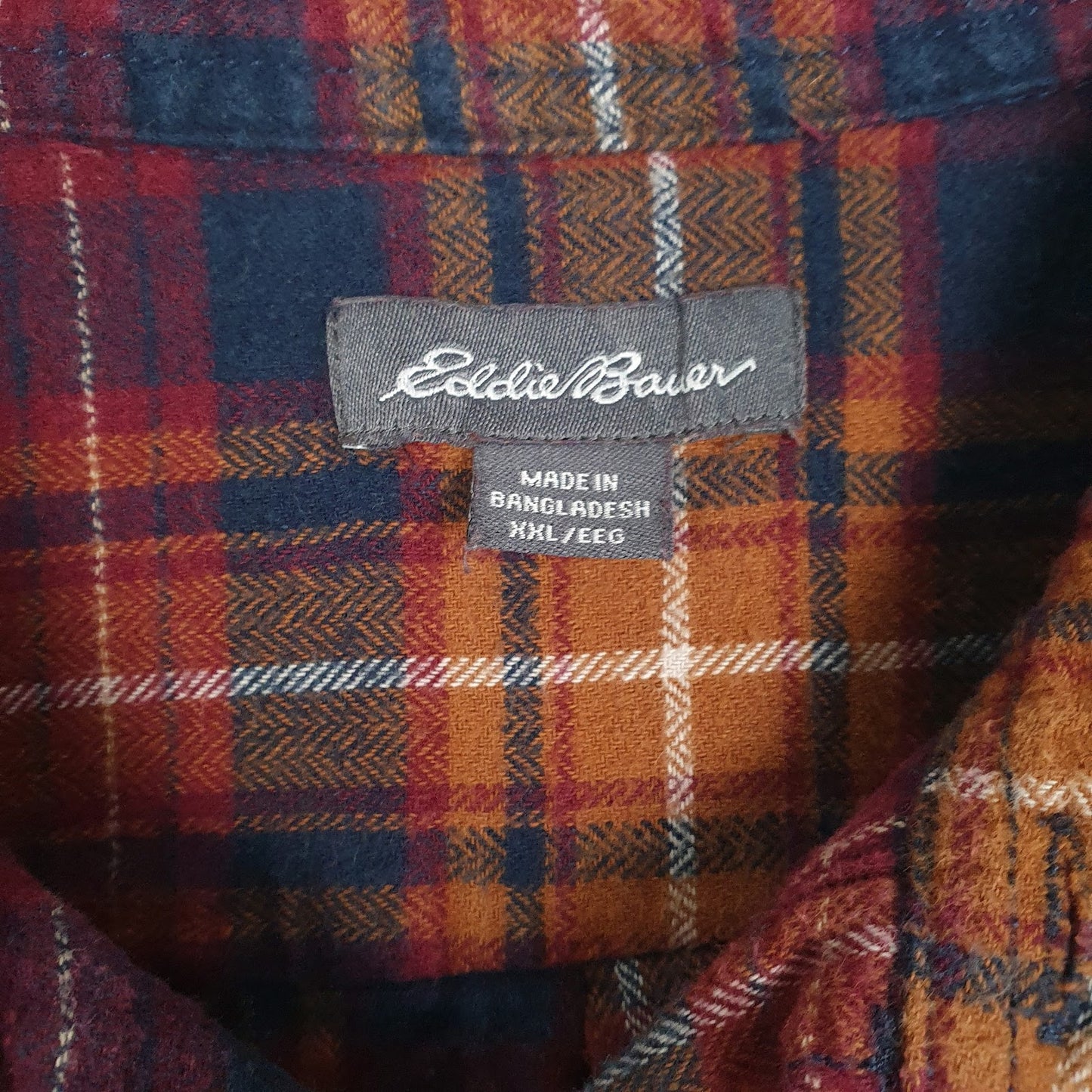Mens Red Eddie Bauer Flannel  Shirt