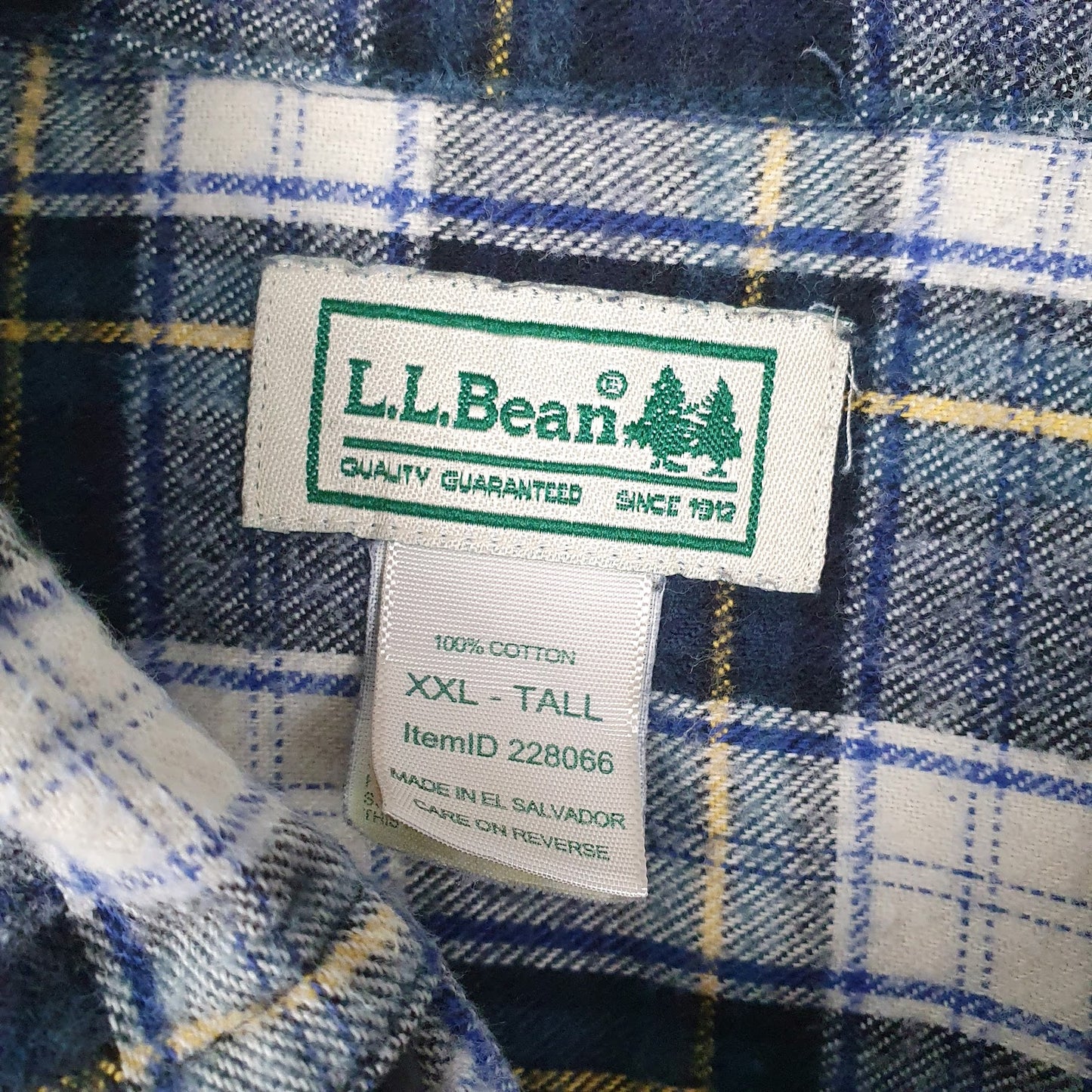 Mens Navy L.L.Bean Flannel  Shirt