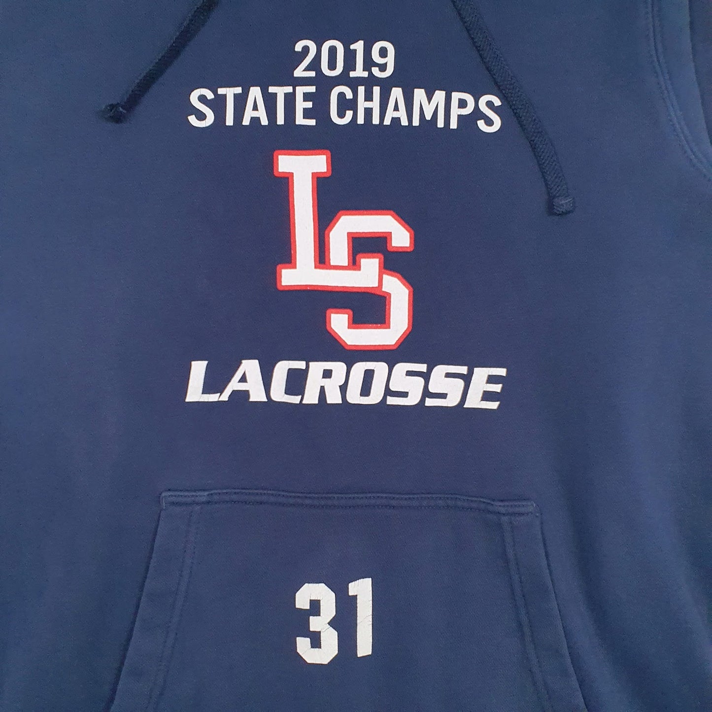 Mens Navy Nike Lacrosse State Champs Hoodie Jumper