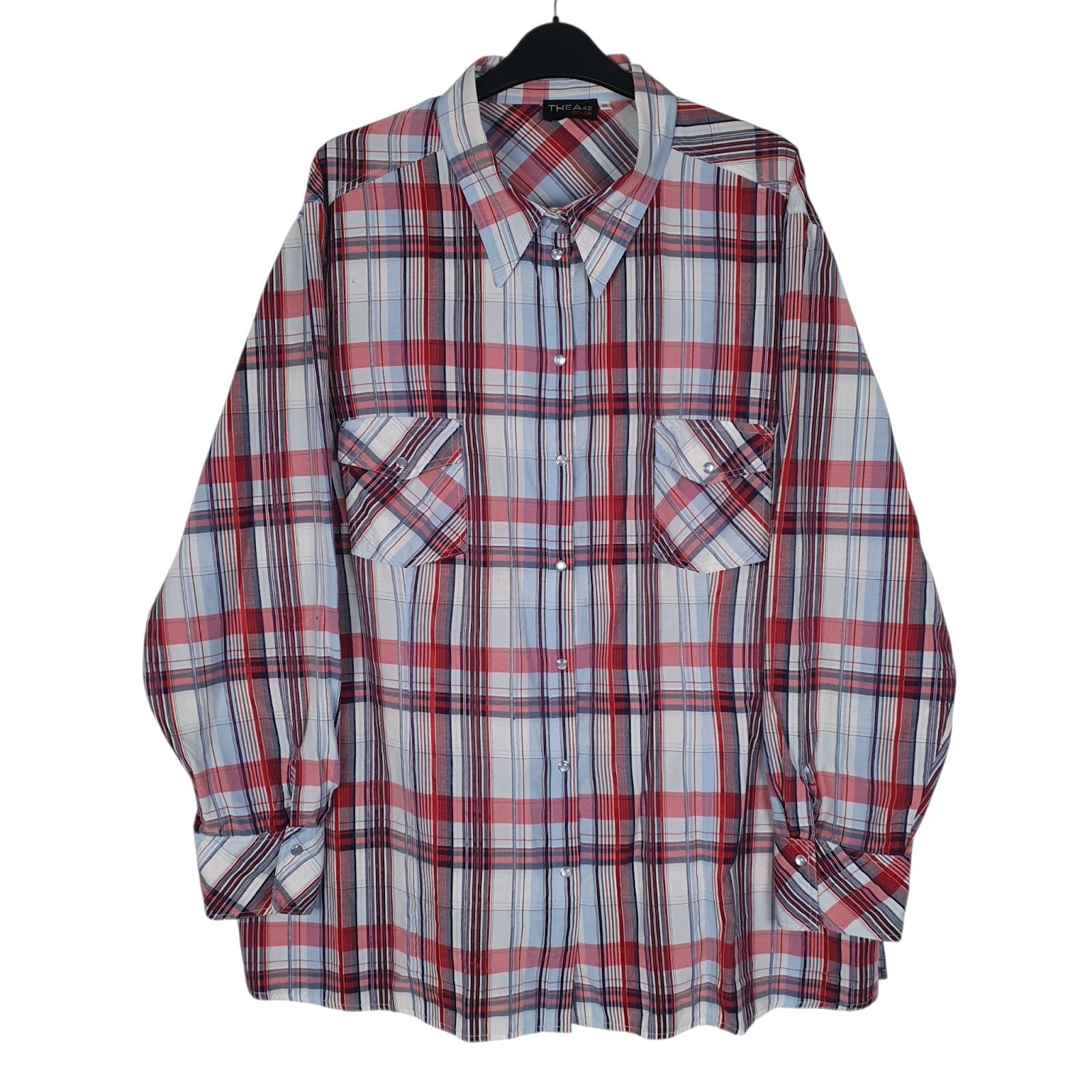 Womens Red The A42 Western Plaid Long Sleeve Shirt