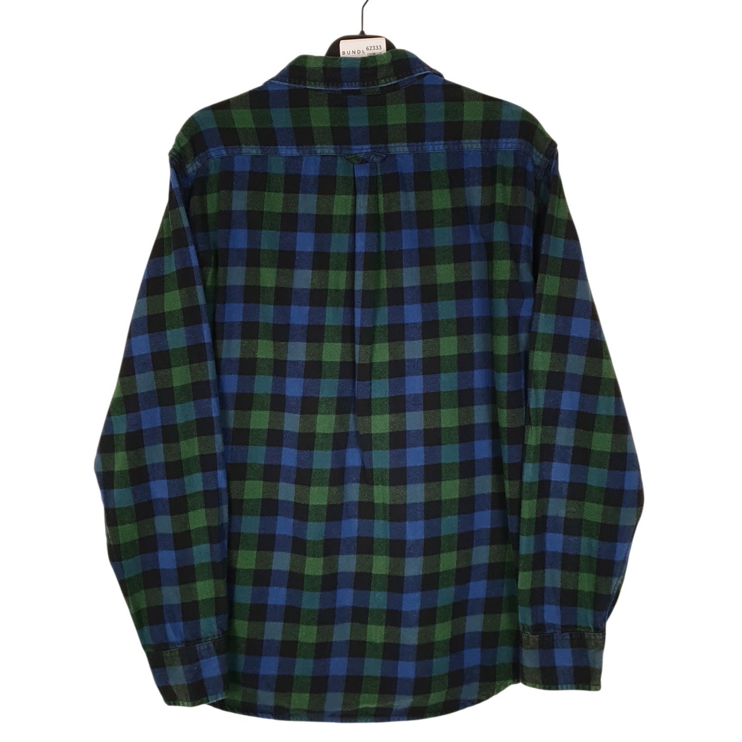 Mens Blue Eddie Bauer Heavyweight Plaid Flannel  Shirt