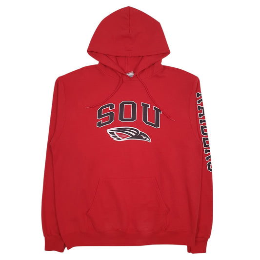 Mens Red Champion Southern Oregon Raiders Hoodie Jumper