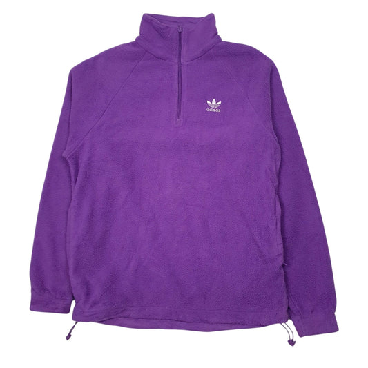 Mens Purple Adidas  Quarter Zip Jumper