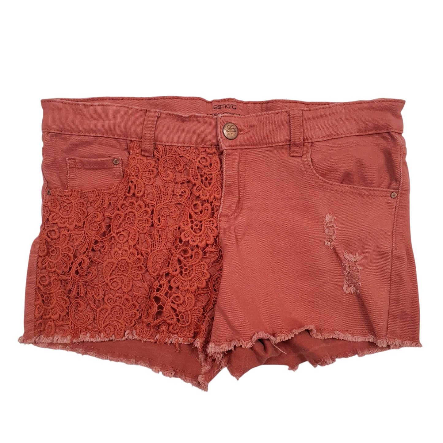 Womens Red Esmara  Denim Shorts