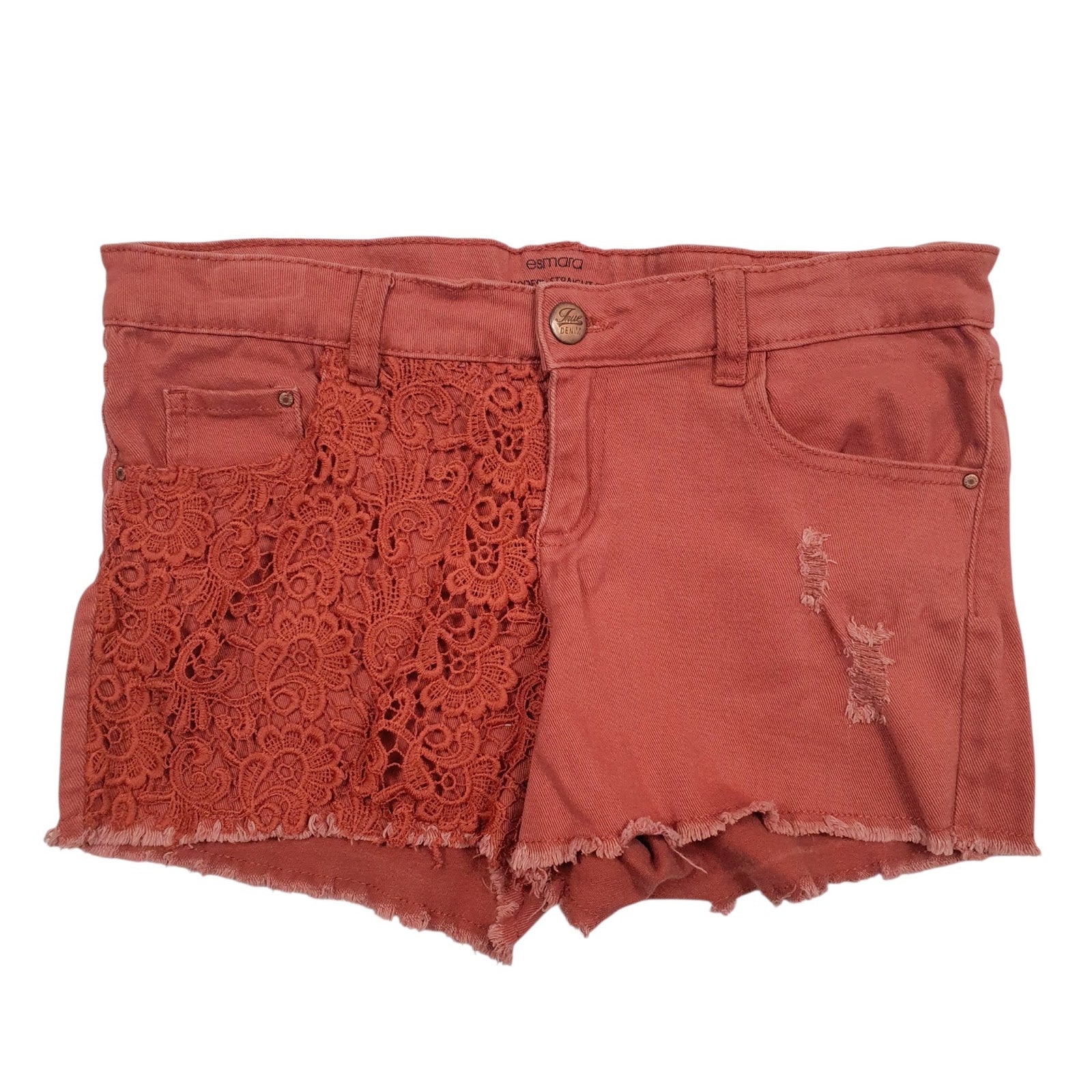 Womens Red Esmara  Denim Shorts