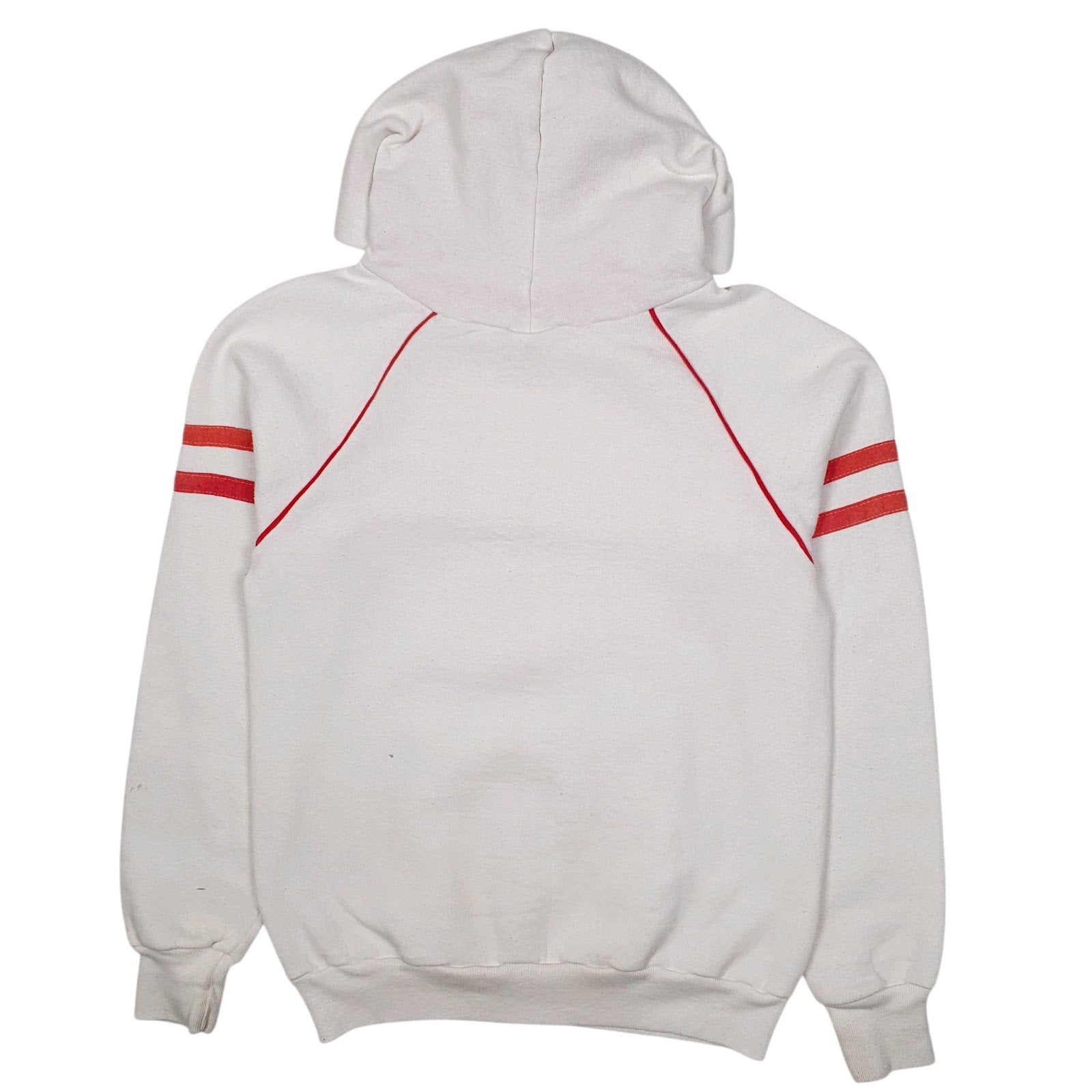 Mens White Jerzees Vintage 1980s Made In USA Wisconsin Hoodie Jumper