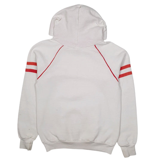 Mens White Jerzees Vintage 1980s Made In USA Wisconsin Hoodie Jumper