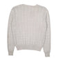 Womens White Polo Ralph Lauren Vintage 90s Cable Knit V Neck Jumper