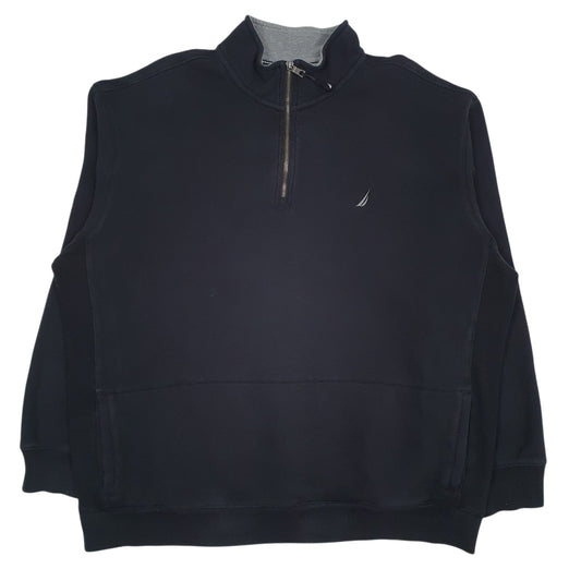Mens Black Nautica  Quarter Zip Jumper