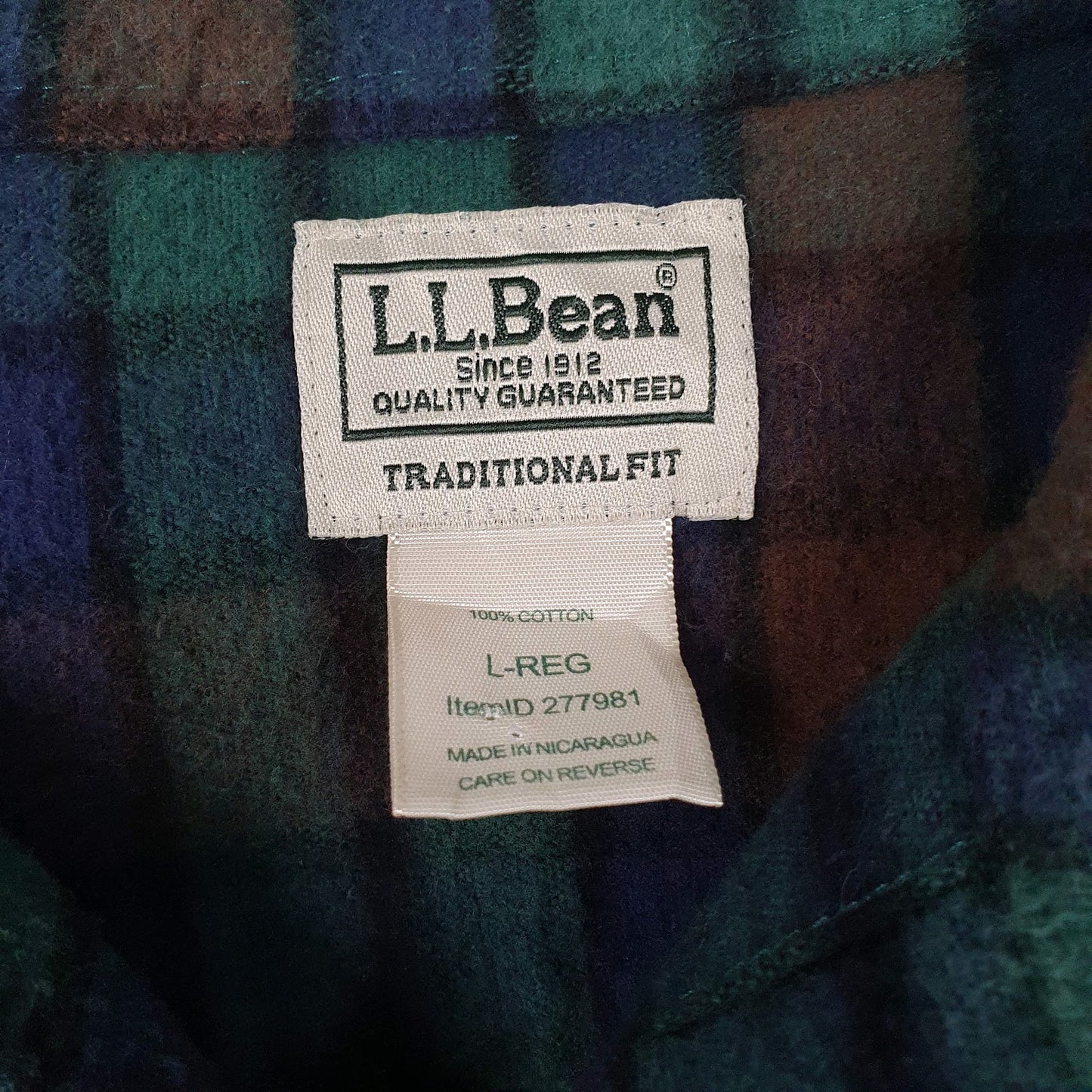 Mens Green L.L.Bean Chamois  Shirt