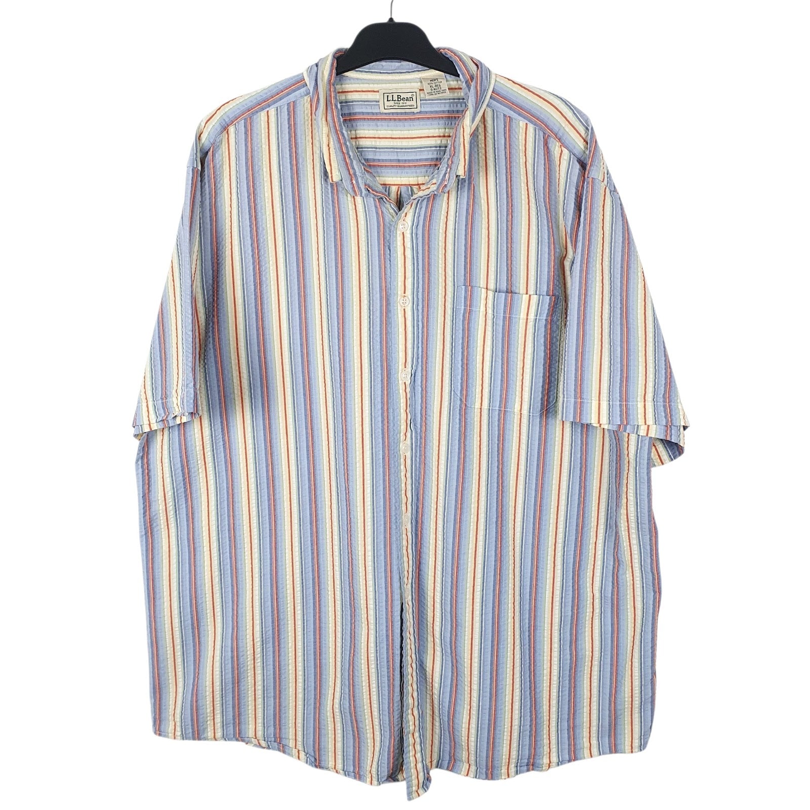 Mens Blue L.L.Bean  Short Sleeve Shirt