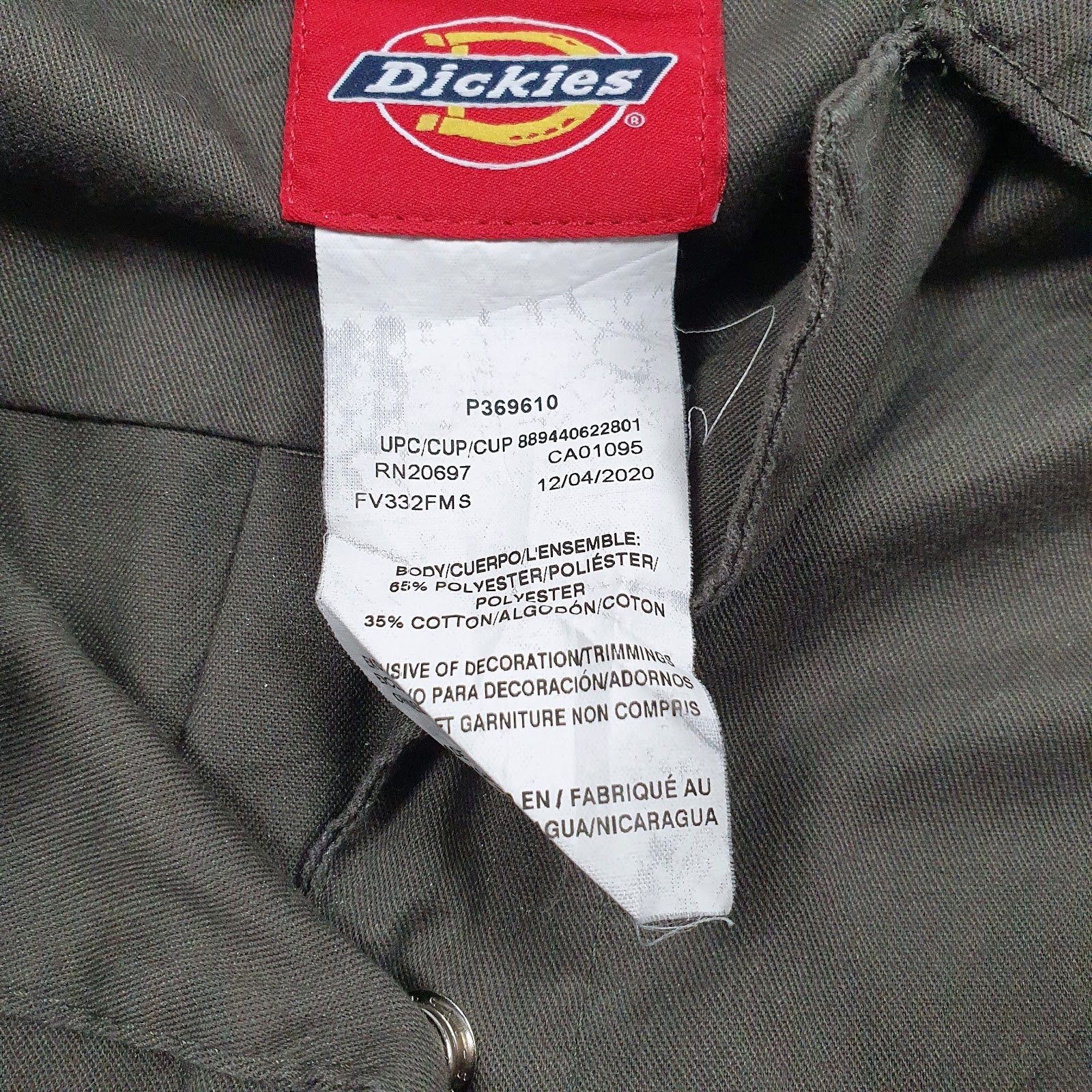 Mens Green Dickies Lightweight  Coat