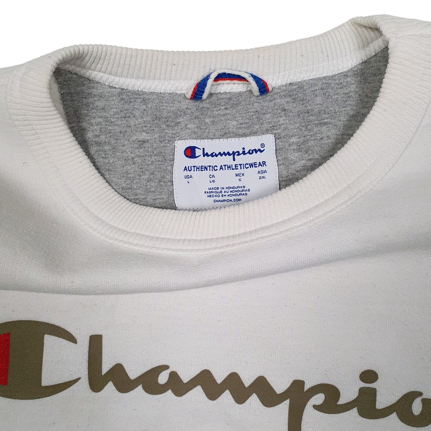 Mens White Champion  Crewneck Jumper