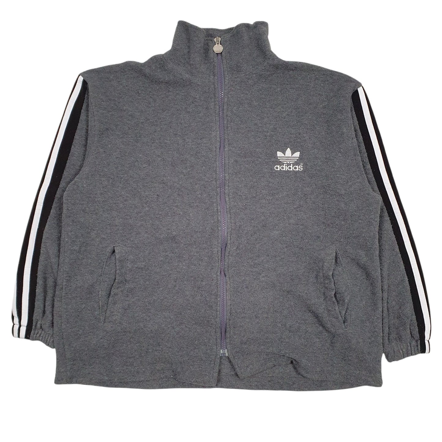 Womens Grey Adidas  Full Zip Jumper