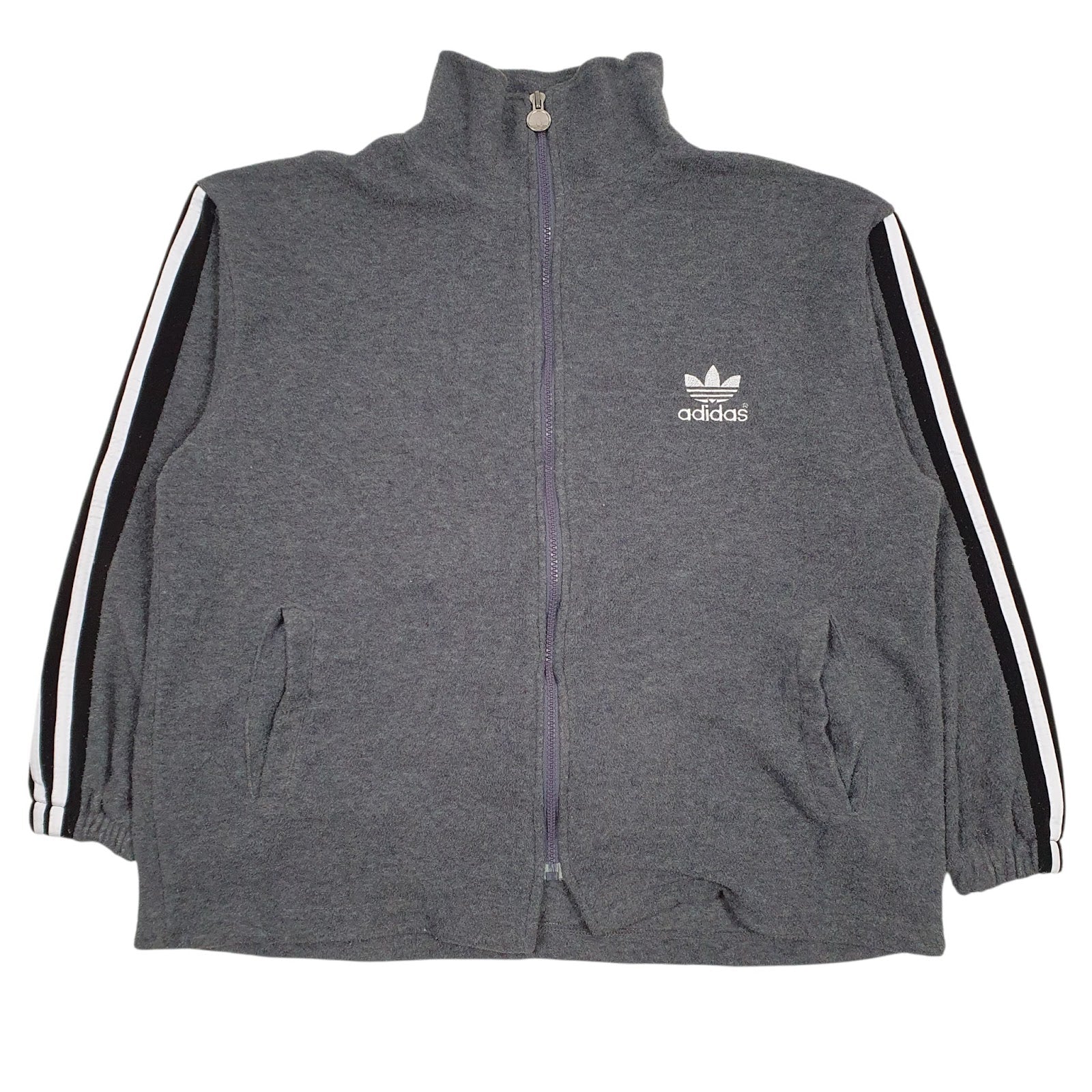 Womens Grey Adidas  Full Zip Jumper