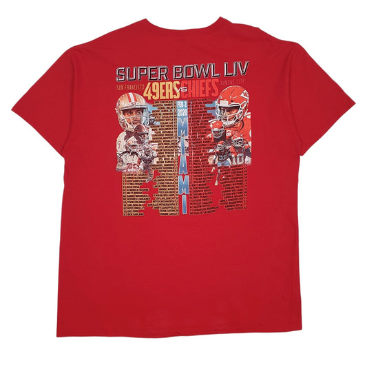 Mens Red Fruit Of The Loom Superbowl 2020  T Shirt