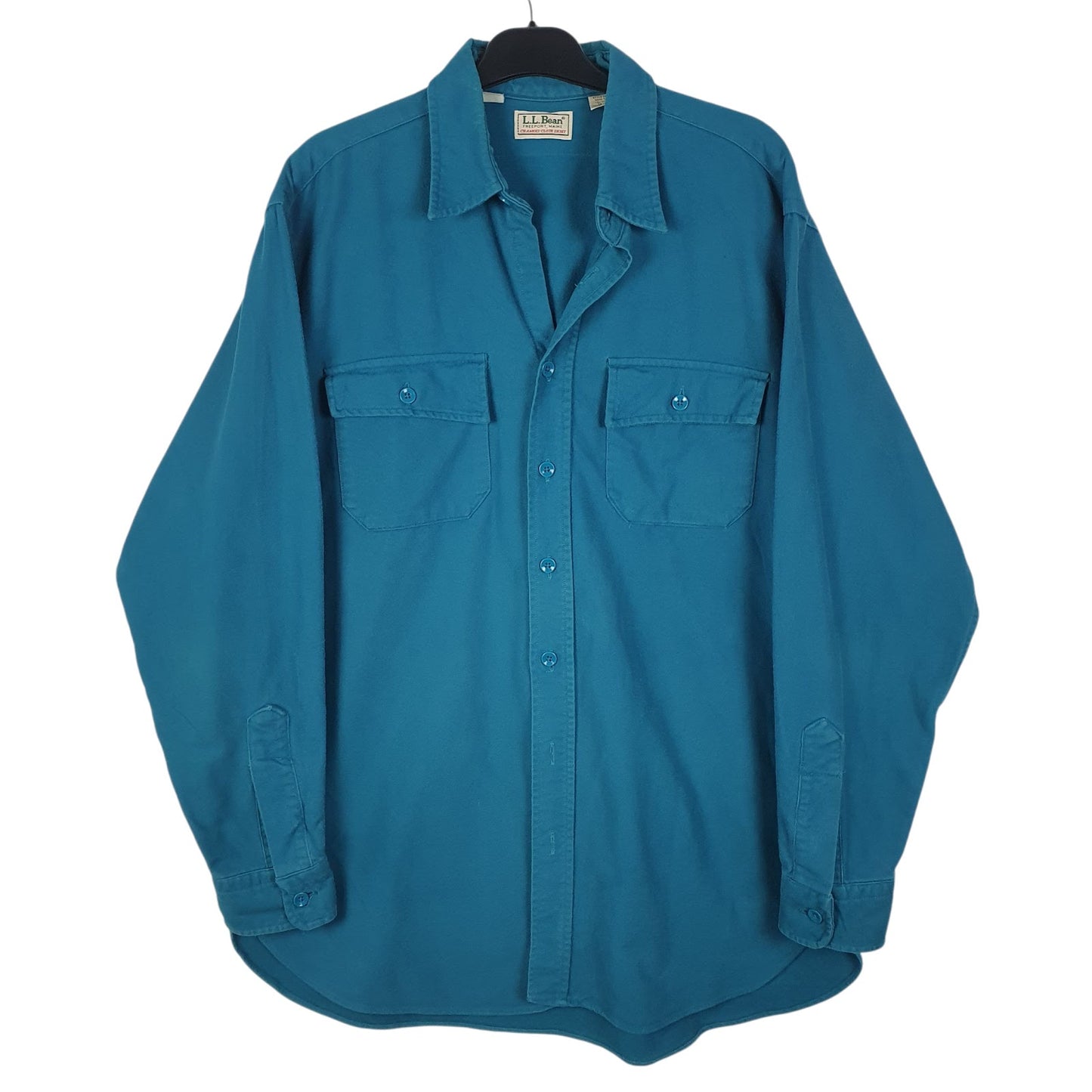 Mens Blue L.L.Bean Chamois Vintage 90s Made In USA Long Sleeve Shirt