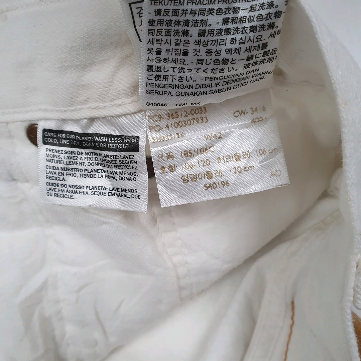 Mens White Levis 501  Shorts