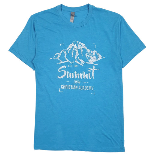 Mens Blue Next Level Summit Christian Academy Short Sleeve T Shirt