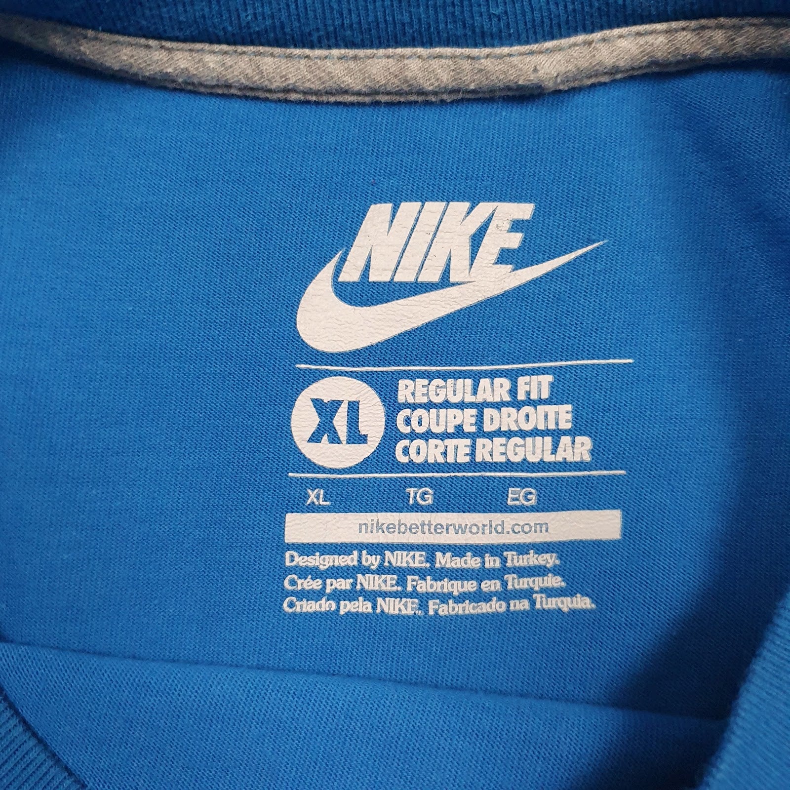 Mens Blue Nike Swoosh  T Shirt
