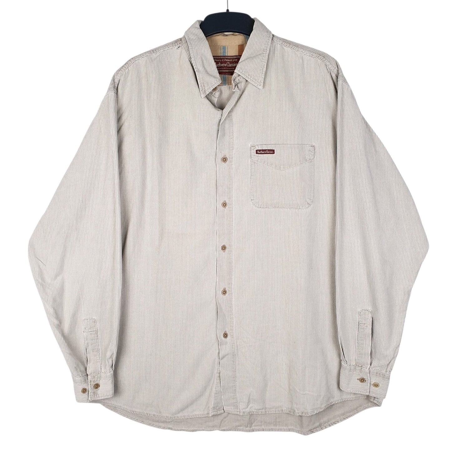 Mens Grey Marlboro  Long Sleeve Shirt