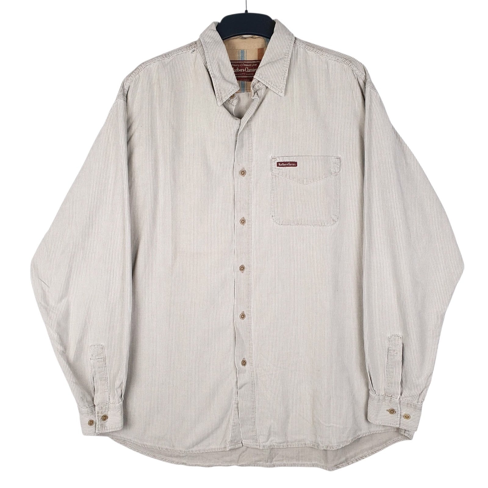 Mens Grey Marlboro  Long Sleeve Shirt