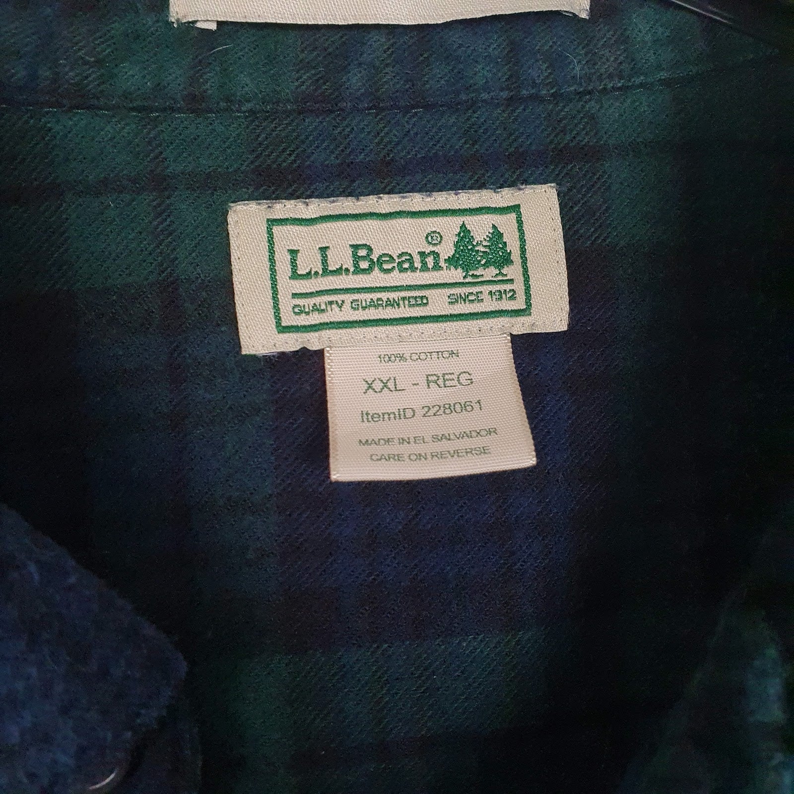 Mens Navy L.L.Bean Flannel  Shirt