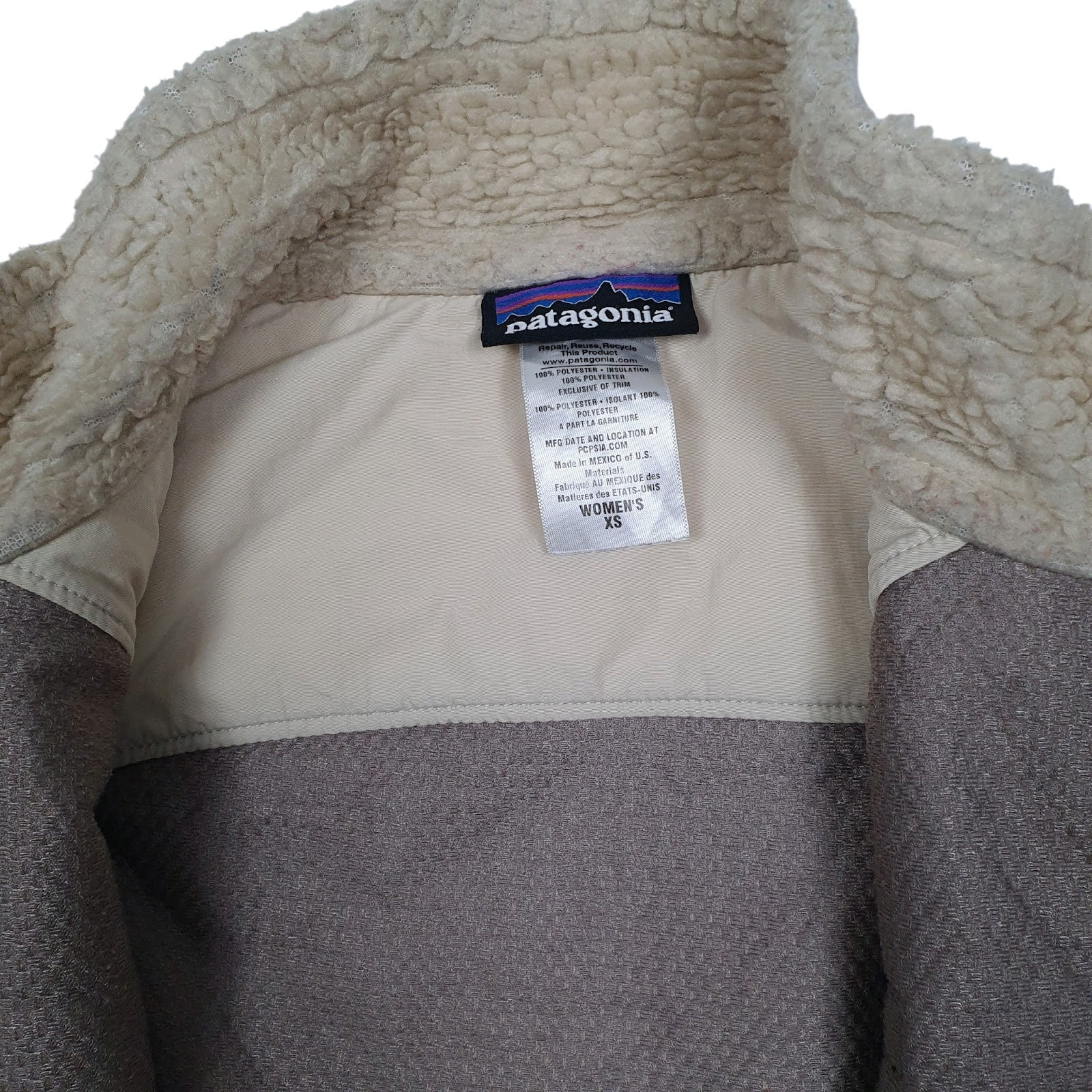 Womens Cream Patagonia Retro X Deep Pile Vest Bodywarmer Gilet Jumper