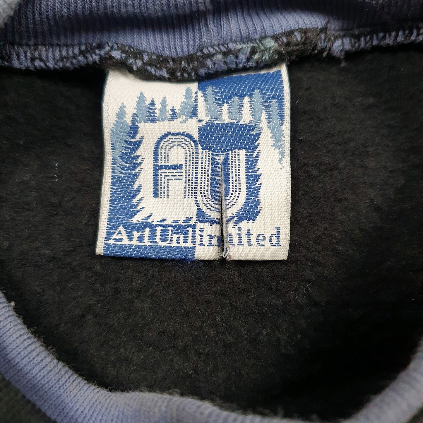 Mens Black Art Unlimited Vintage Graphic Crewneck Jumper