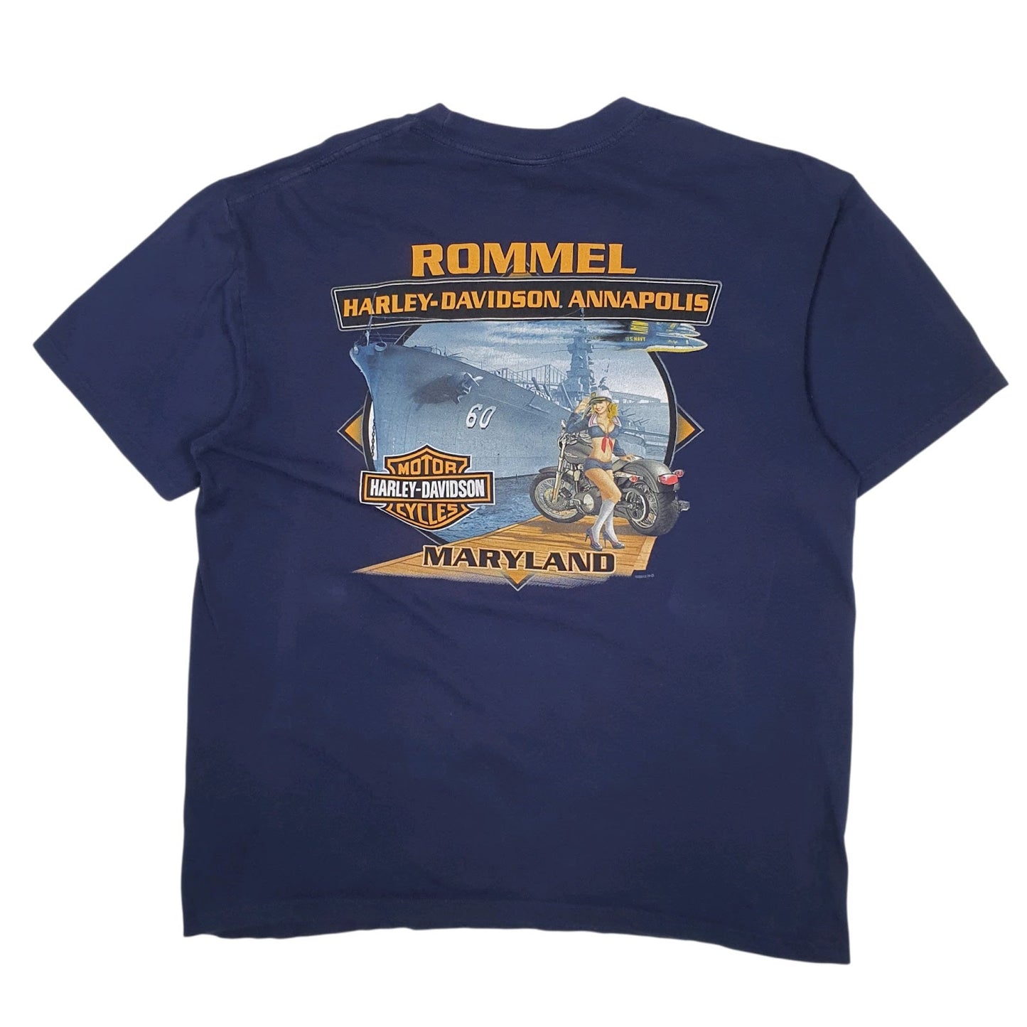 Mens Navy Harley Davidson Annapolis Maryland  T Shirt