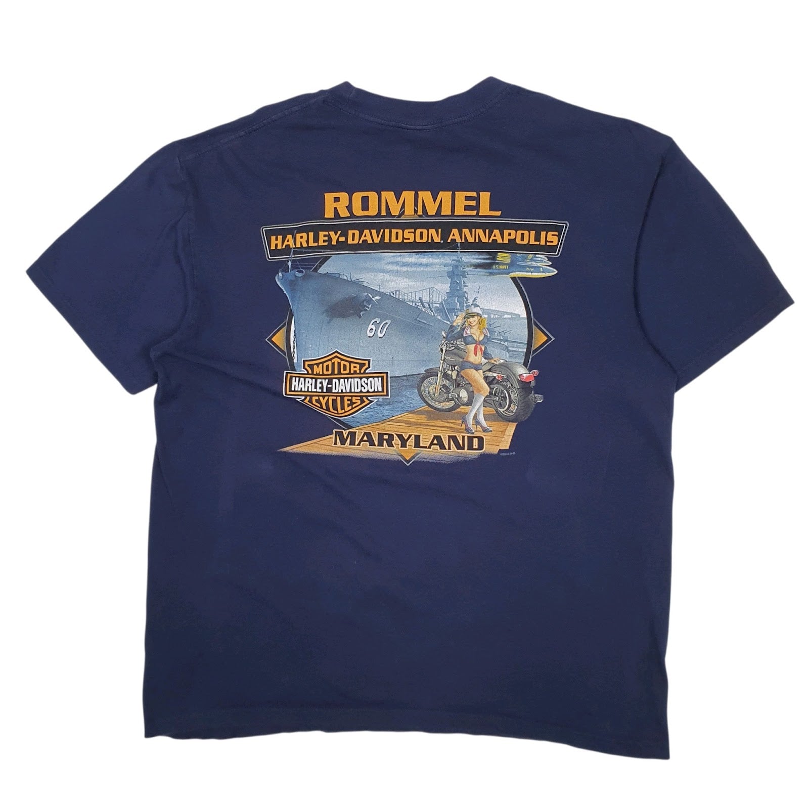 Mens Navy Harley Davidson Annapolis Maryland  T Shirt