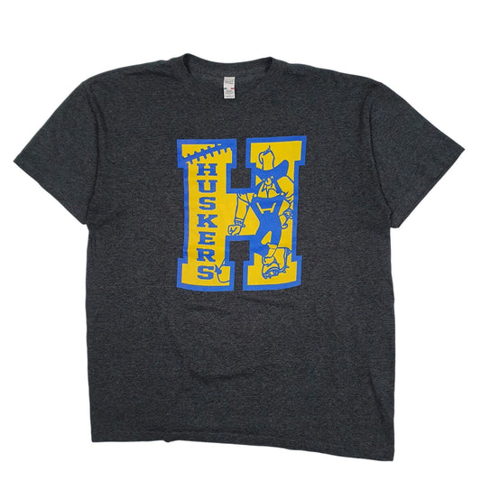 Mens Grey M&O University of Nebraska Huskers Short Sleeve T Shirt