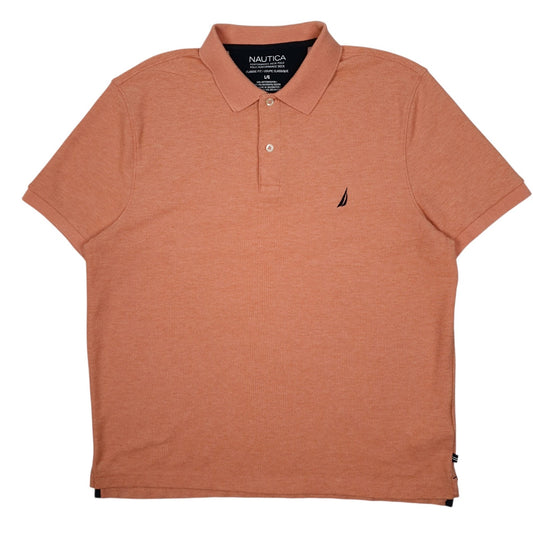 Mens Orange Nautica  Short Sleeve Polo Shirt