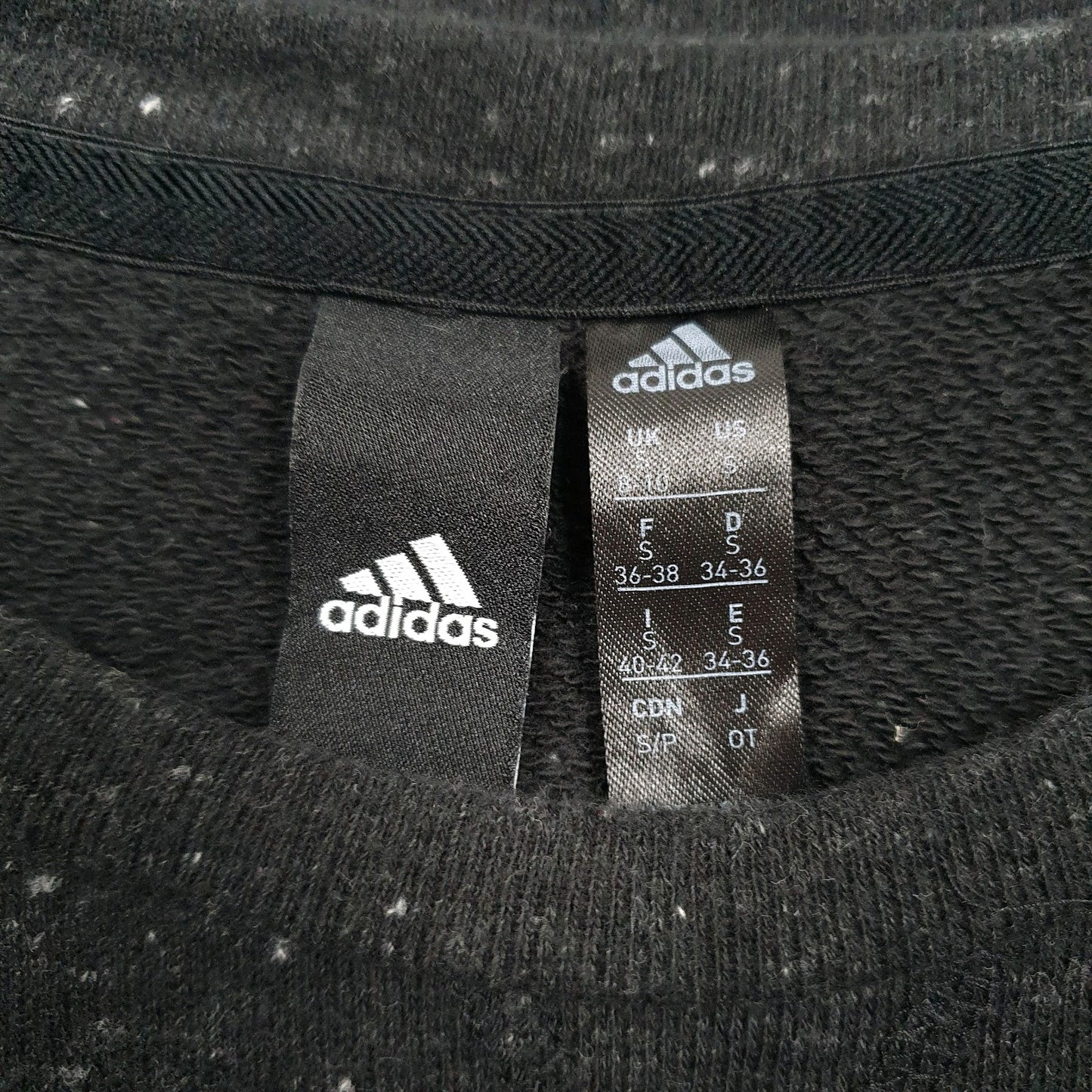 Womens Black Adidas  Crewneck Jumper