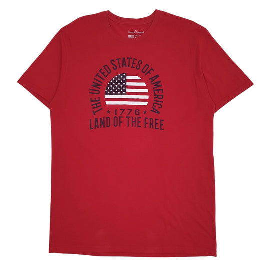 Mens Red General Standard  Short Sleeve T Shirt