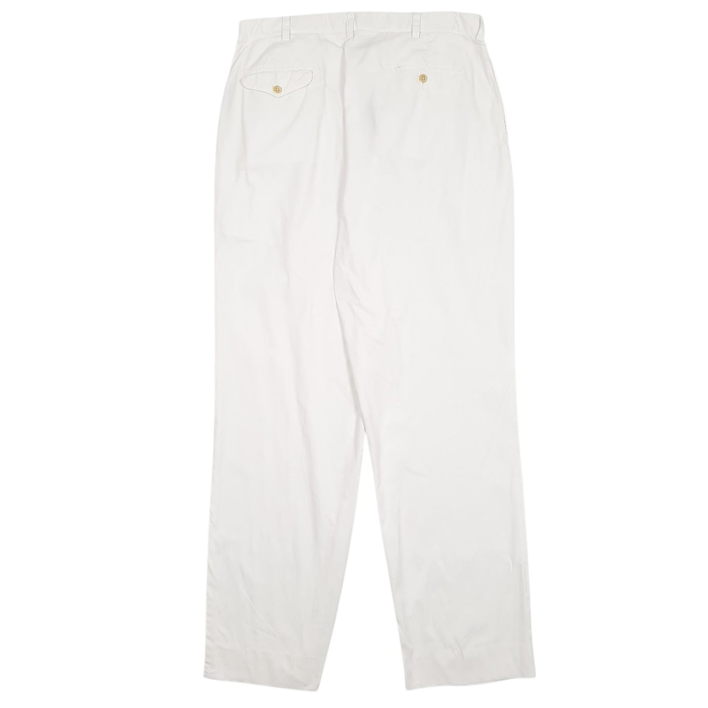 Mens White Polo Ralph Lauren Hammond Pant Double Pleated  Trousers
