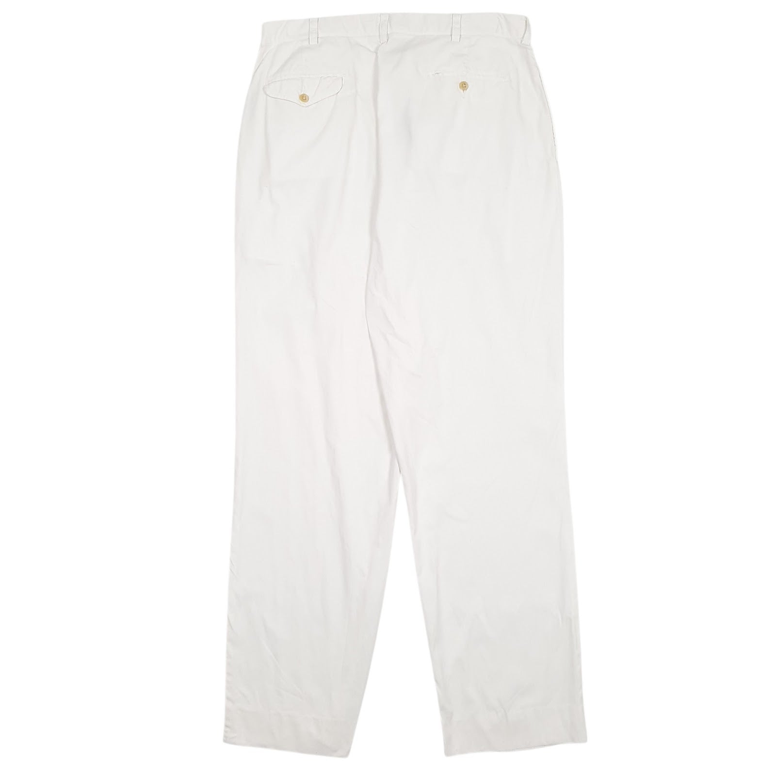 Mens White Polo Ralph Lauren Hammond Pant Double Pleated  Trousers