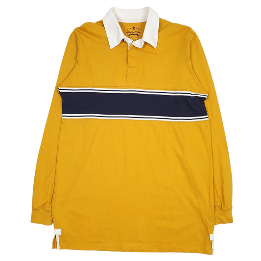Mens Yellow Liberty Blues Rugby Long Sleeve Polo Shirt