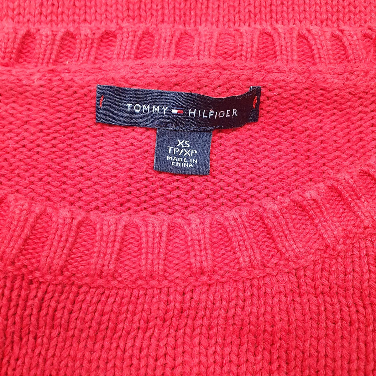 Mens Red Tommy Hilfiger Knit Crewneck Jumper