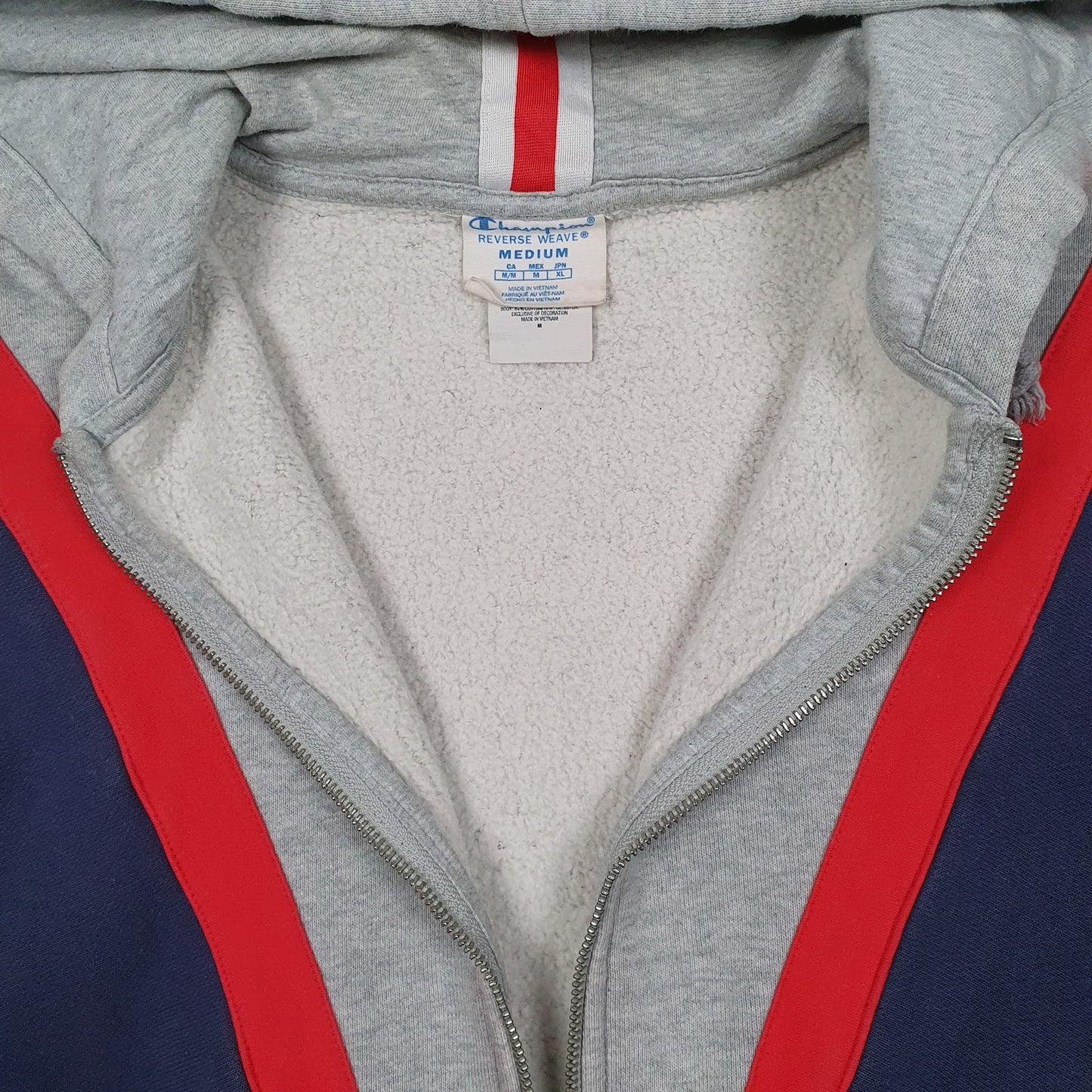 Womens Grey Champion Hoodie Reverse Weave Full Zip Jumper