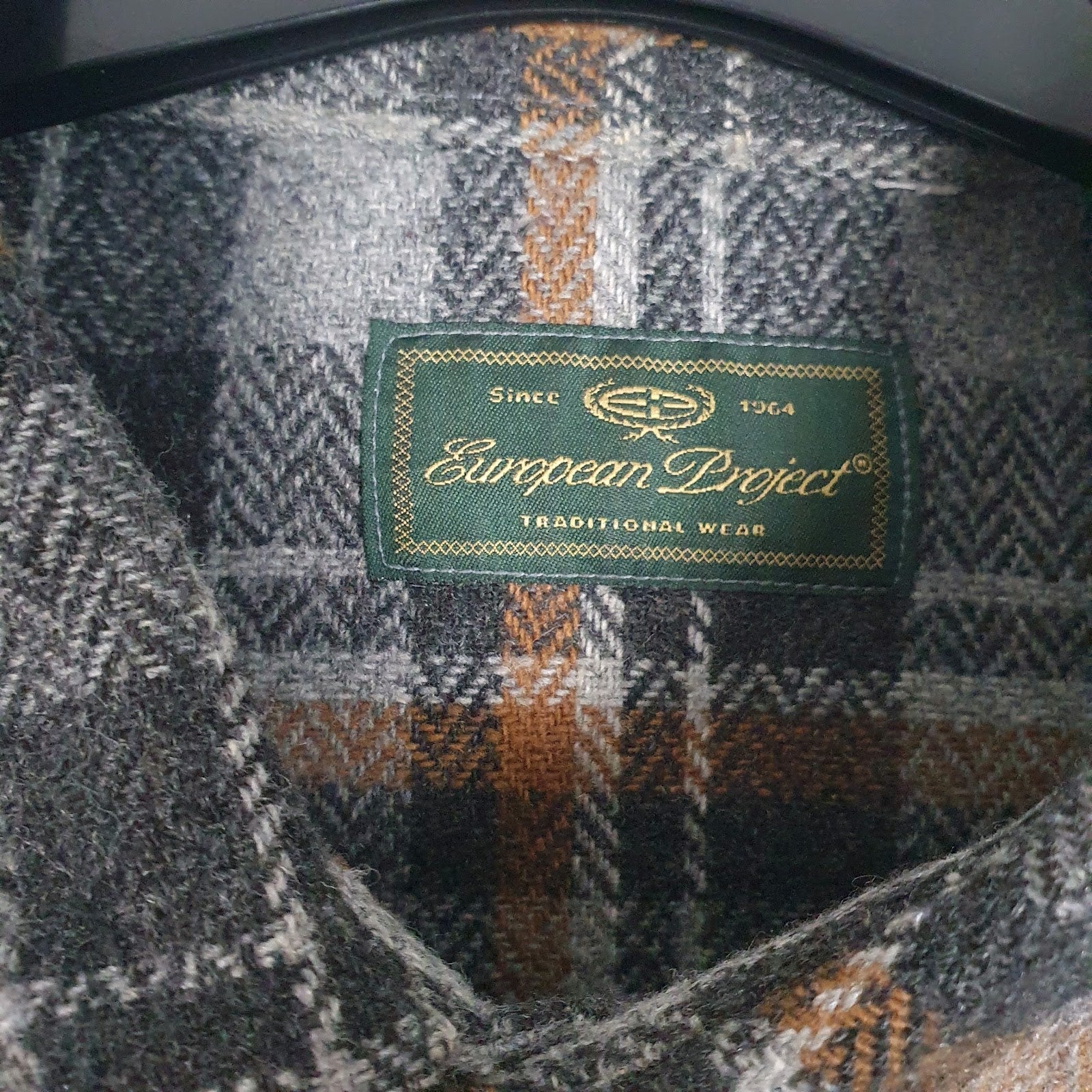 Mens Grey European Project Flannel  Shirt