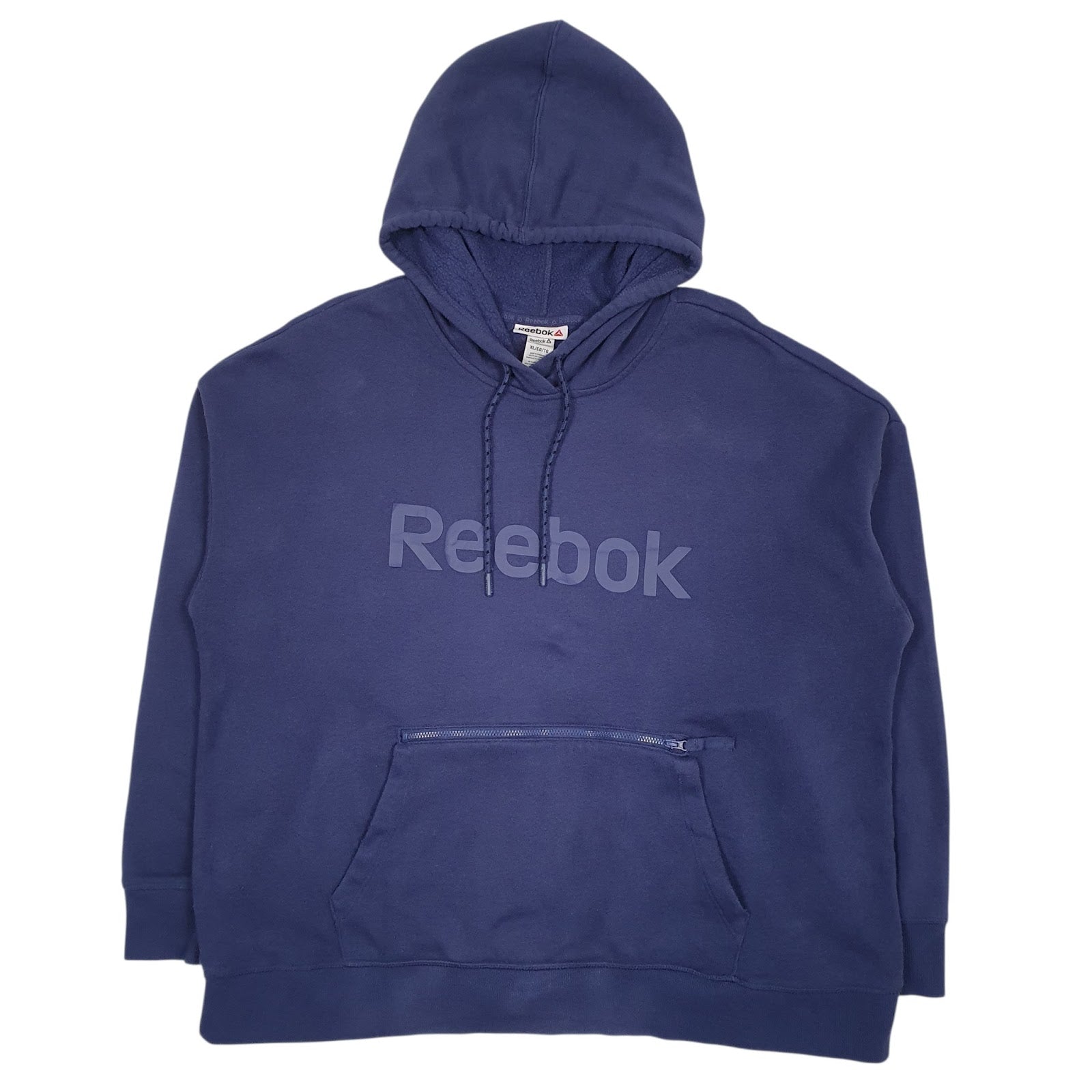 Mens Blue Reebok Spellout Hoodie Jumper