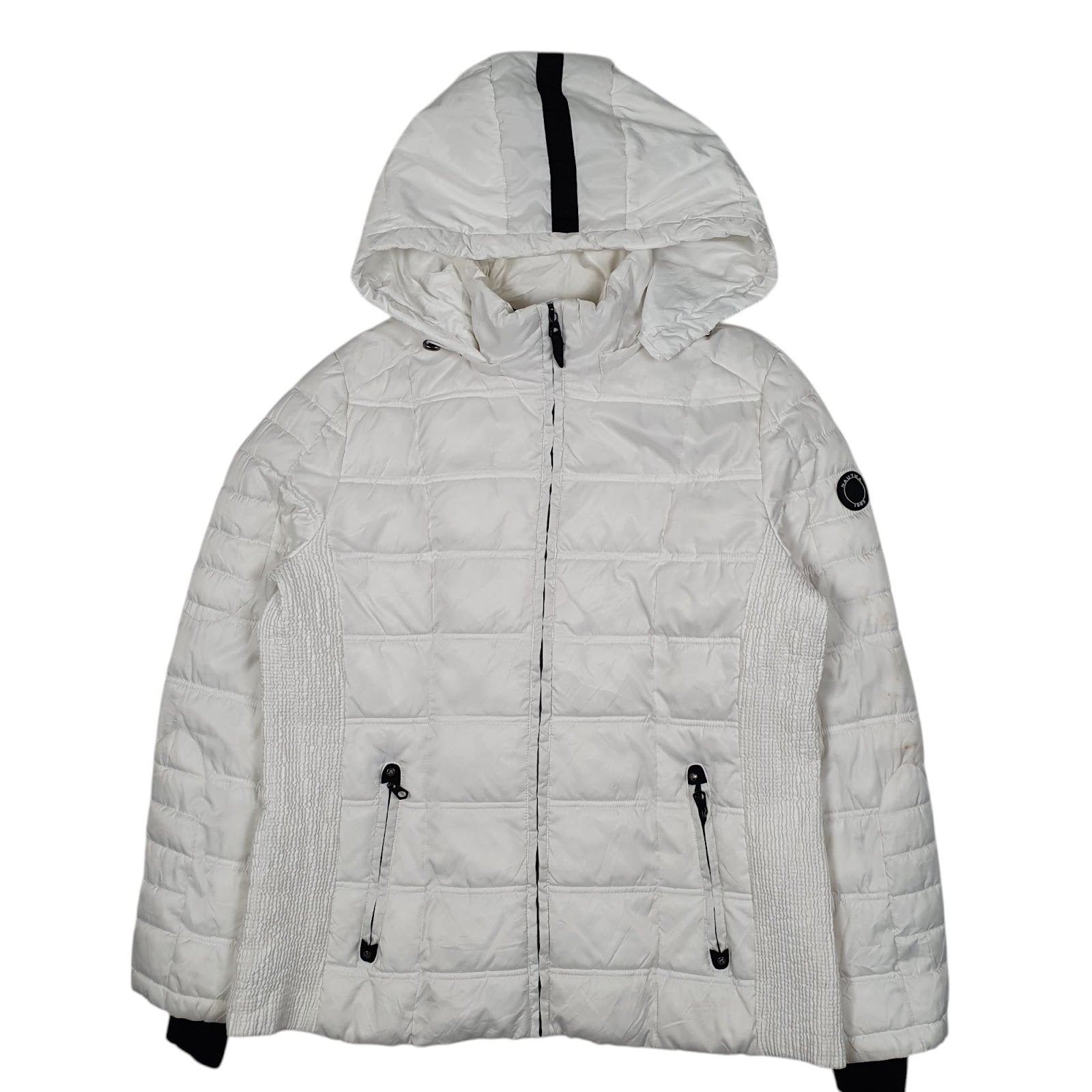 Womens White Nautica Padded Full Zip Coat