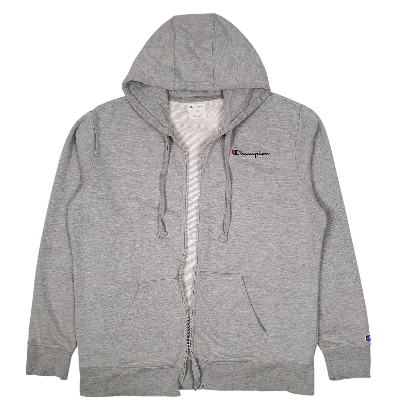 Mens Grey Champion Hoodie Full Zip Jumper