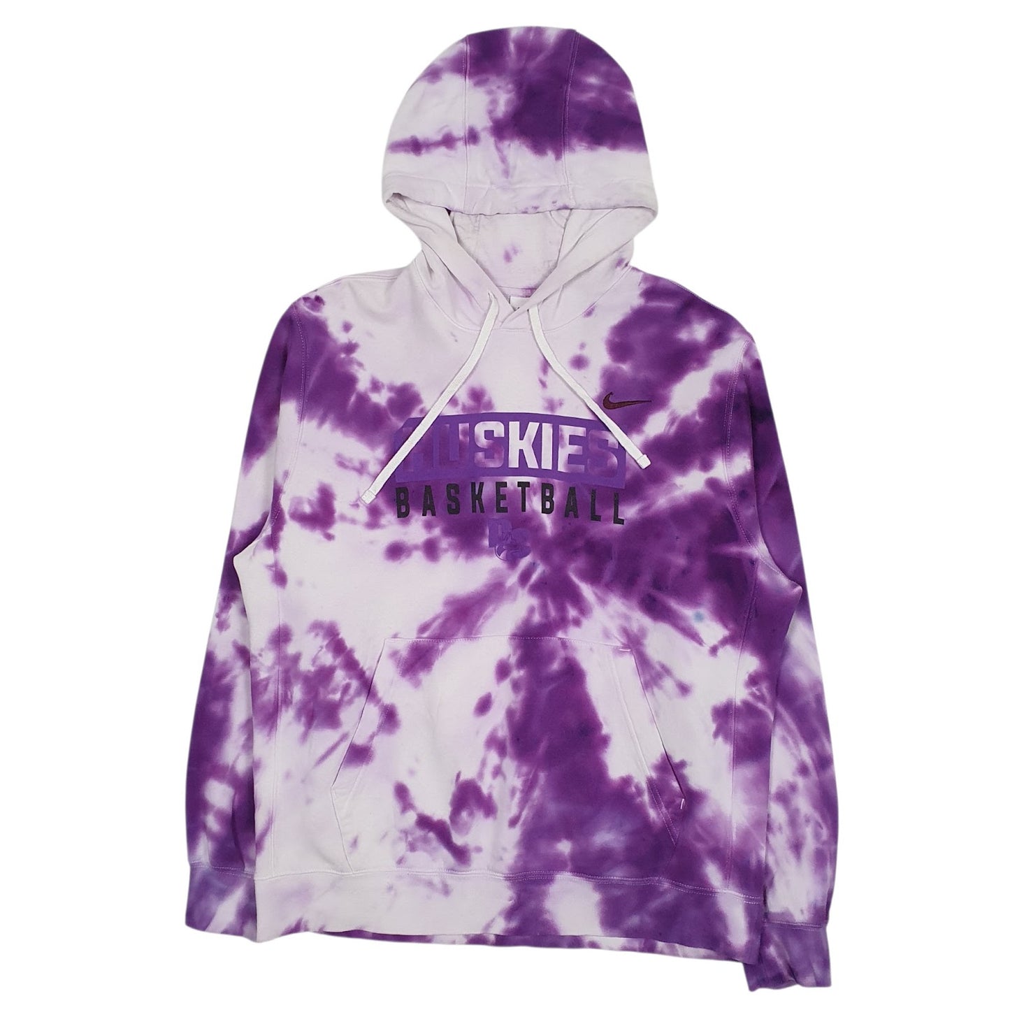Mens Purple Nike Huskies Basketball Tie Dye Hoodie Jumper