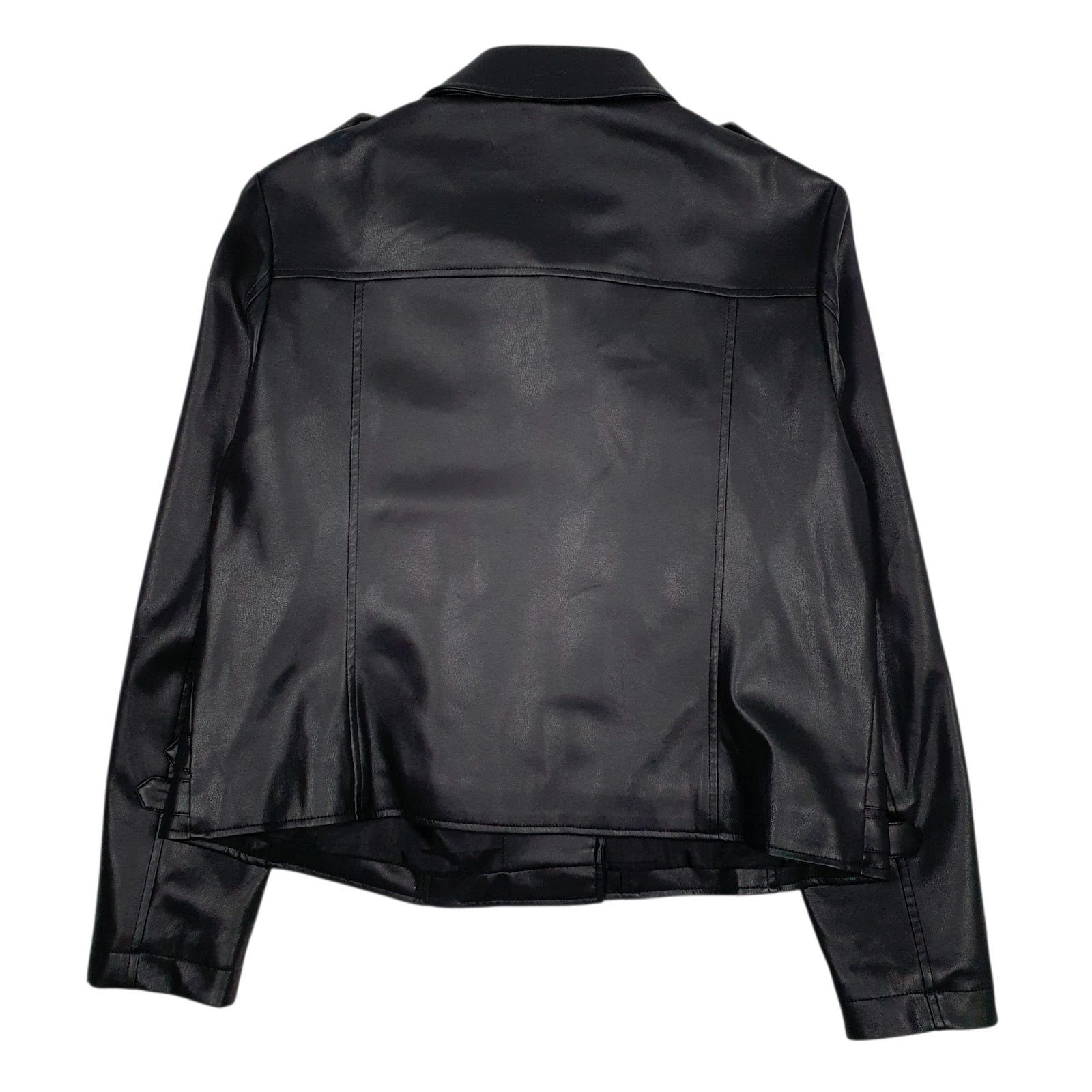 Womens Black M&S Faux Leather  Coat