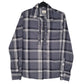 Mens Grey Henry Cottons  Long Sleeve Shirt